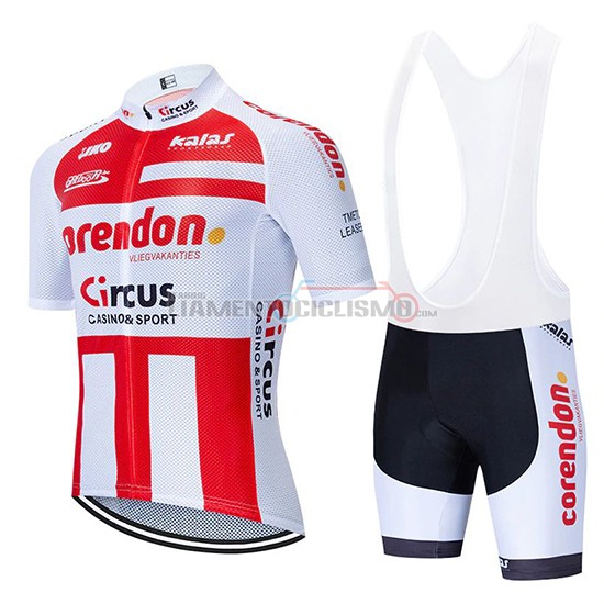 Abbigliamento Ciclismo Corendon Circo Manica Corta 2019 Rosso Bianco